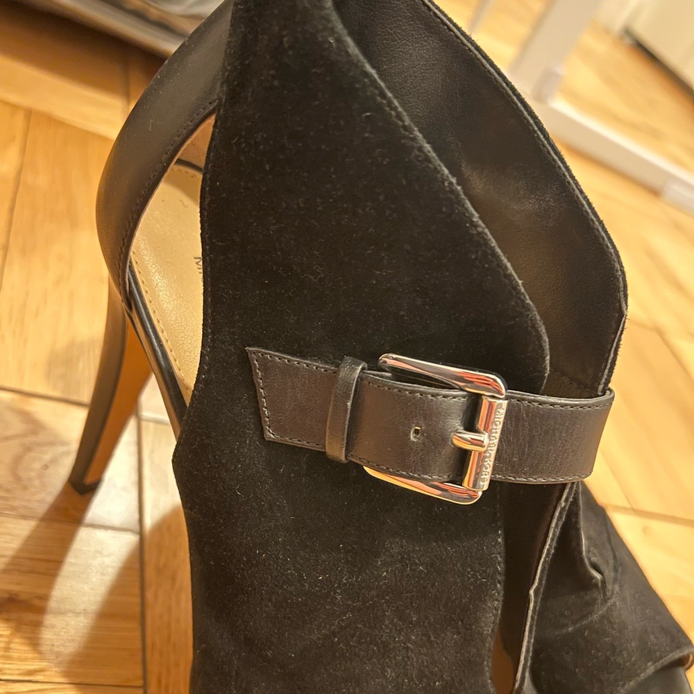 MK 8M leather sexy black peep toe heels - Picture 5 of 6